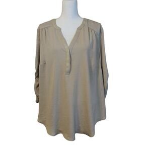 Torrid Gray Harper Blouse Top Size 2X Casual Boho Chic Flowy Hippie Neutral